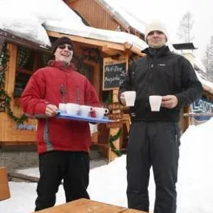 pierwszą "hot polish chocolade" na stoku - trzeba się było dobrze rozgrzać...